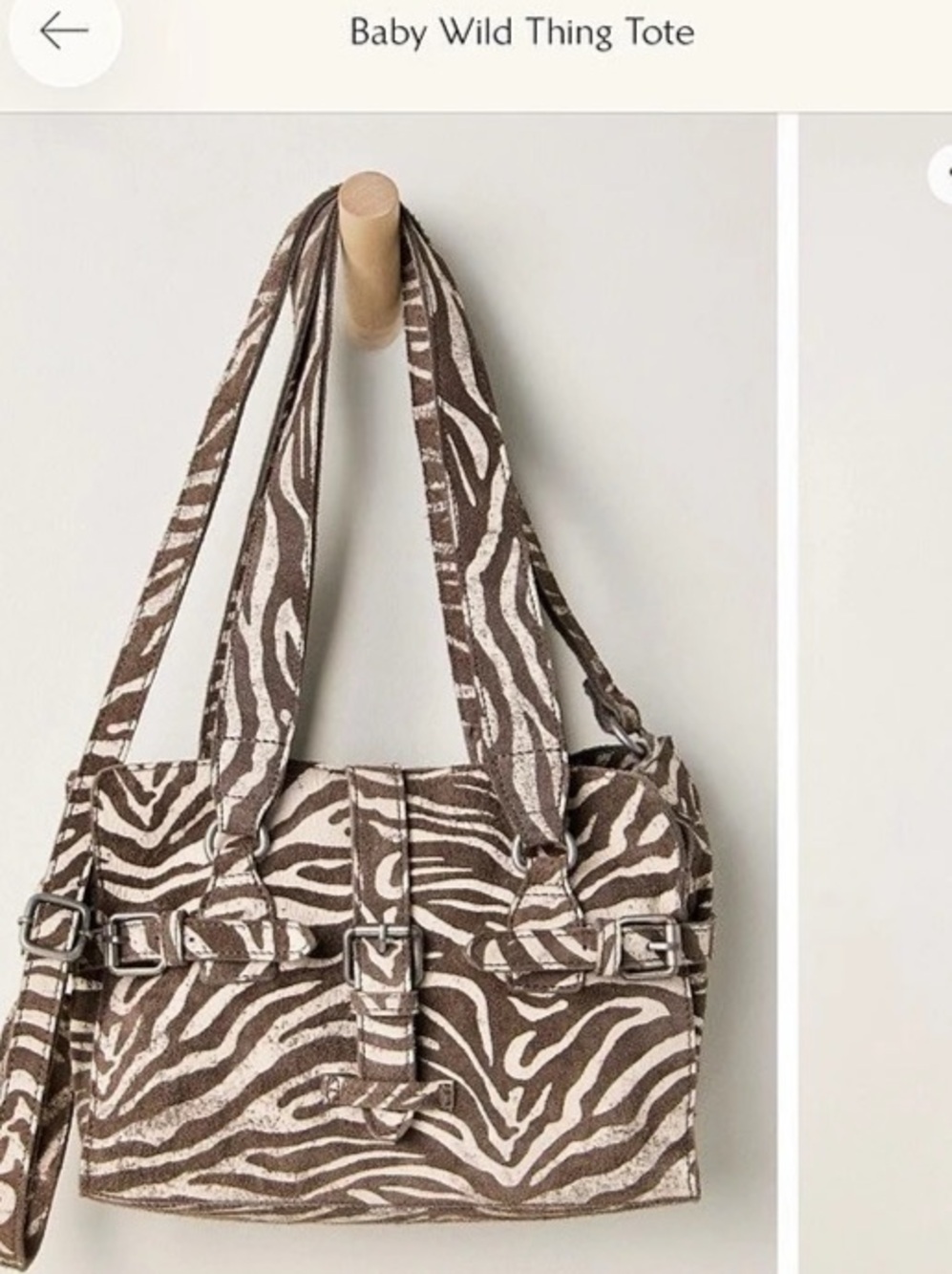 Free People Baby Wild Thing Tote in Brown & White